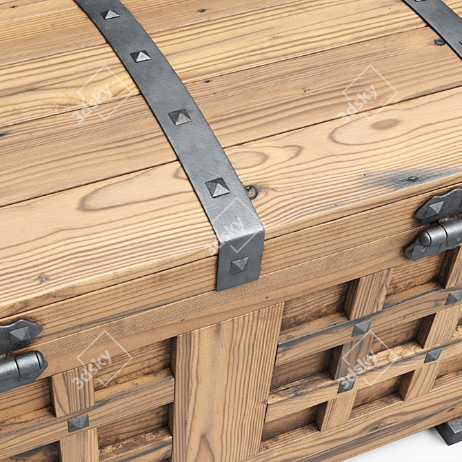 Vintage Treasure Chest 5 3D model image 4