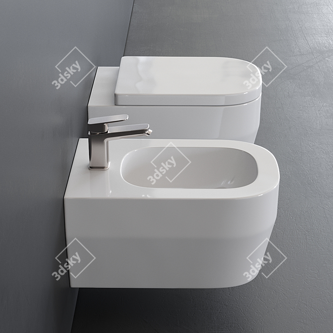 Modern Olympia Wall-Hung WC 3D model image 2