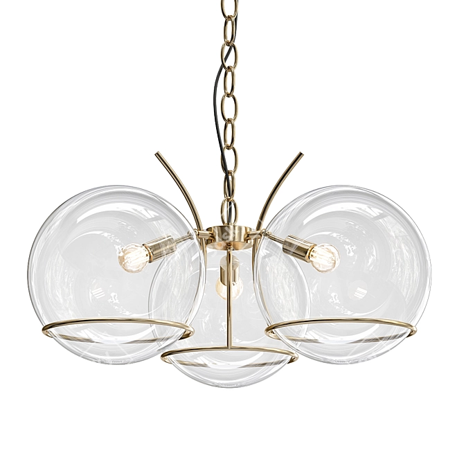 Modern Ball and String Glass Pendant 3D model image 1