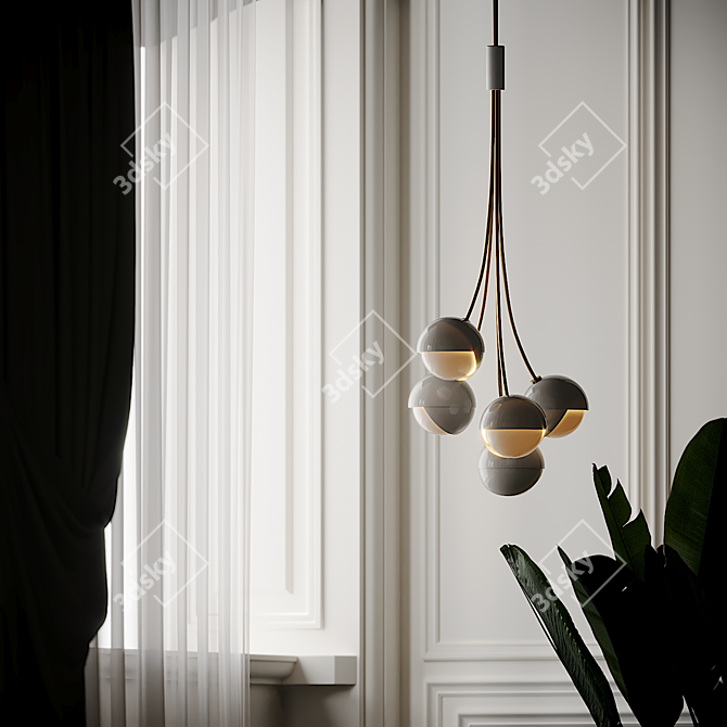 Elegant Benedict Bloom Chandelier 3D model image 3