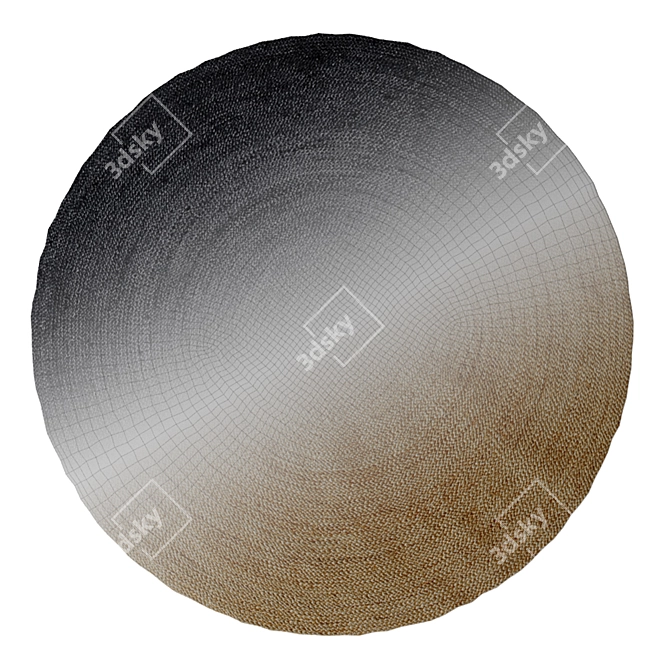 Natural Jute Round Rug 3D model image 2