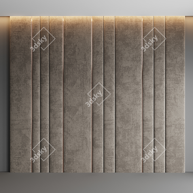 Cozy Beige Velvet Wall Panel 3D model image 1