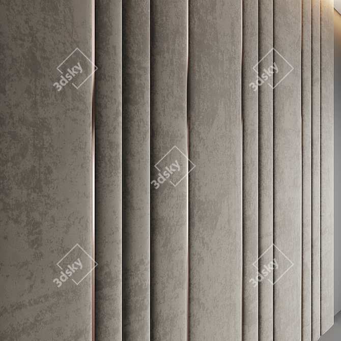 Cozy Beige Velvet Wall Panel 3D model image 2