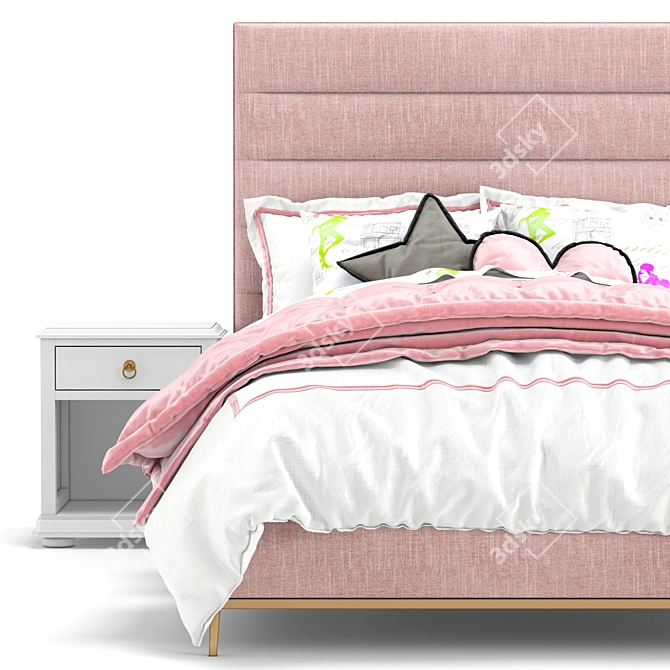 Elegant Pfeiffer Bed for Kids 3D model image 3