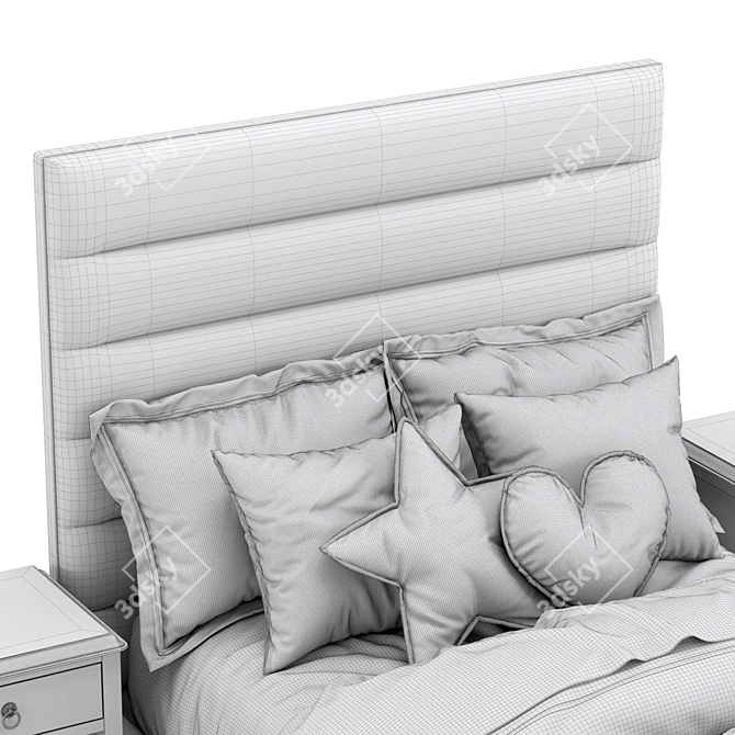 Elegant Pfeiffer Bed for Kids 3D model image 5