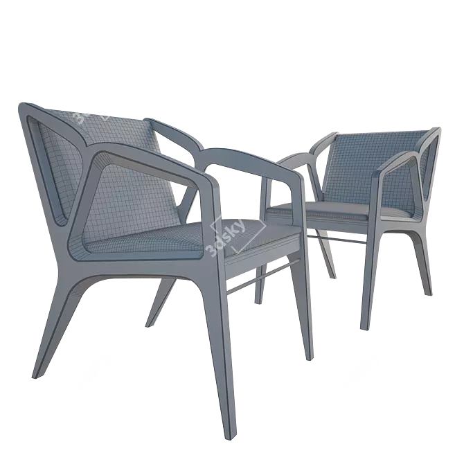 Modern Crystal Chair 3D model image 2