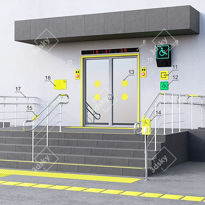 Accessible Building Entrance for Disabled - Part 2 3D model image 7