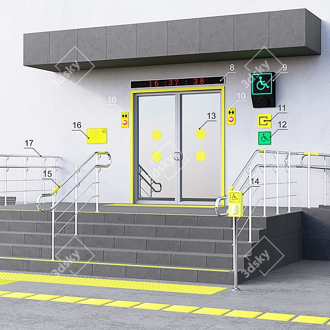 Accessible Building Entrance for Disabled - Part 2 3D model image 12