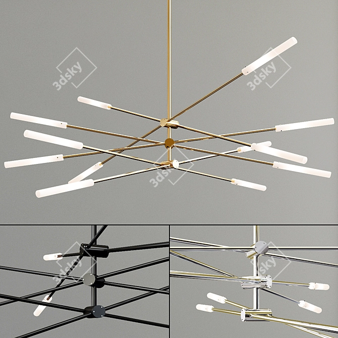 Elegant Flute LED Chandelier 3D model image 1