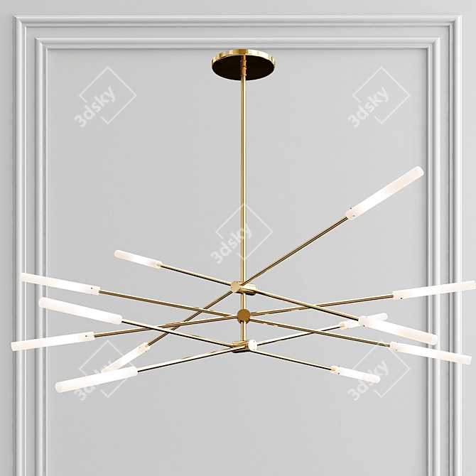 Elegant Flute LED Chandelier 3D model image 2