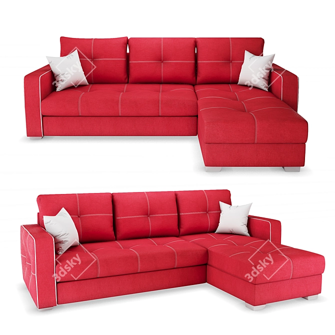 Convertible Corner Sofa Bed 3D model image 1