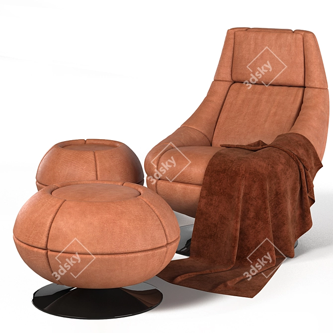 Luxurious DS166 Leather Lounge Chair 3D model image 3