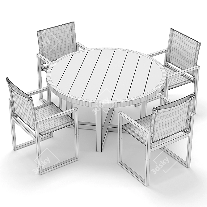 Elegant Aegean Round Set 3D model image 4