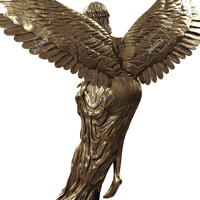 Elegant Angel Statue: Graceful & Timeless 3D model image 4