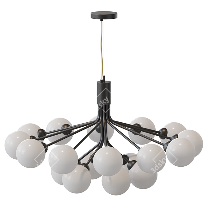 Modern Glass Sphere Chandelier 3D model image 2