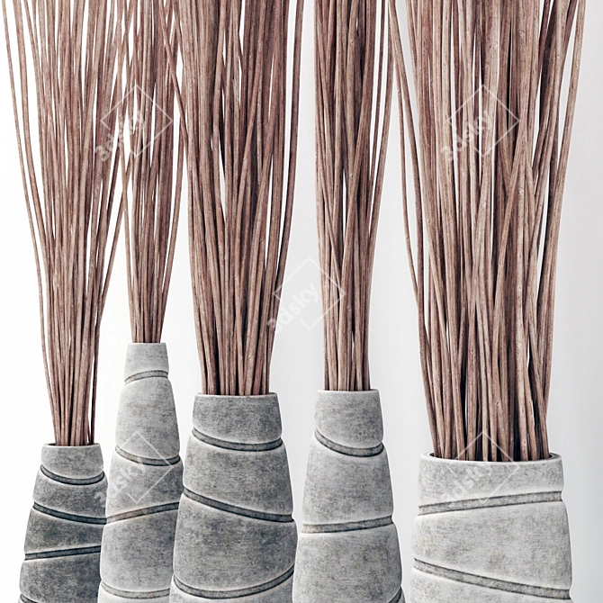 Concrete Branch Vases 3D model image 2