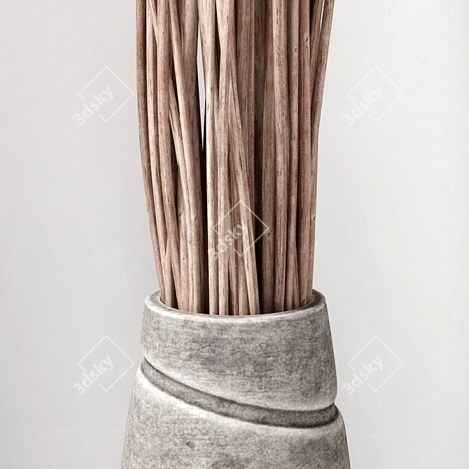 Concrete Branch Vases 3D model image 4
