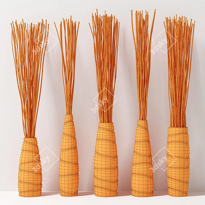 Concrete Branch Vases 3D model image 5
