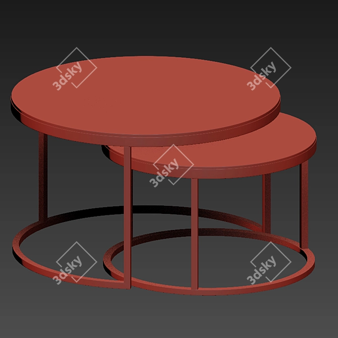 Cosmic Nesting Coffee Tables: Mars Edition 3D model image 2