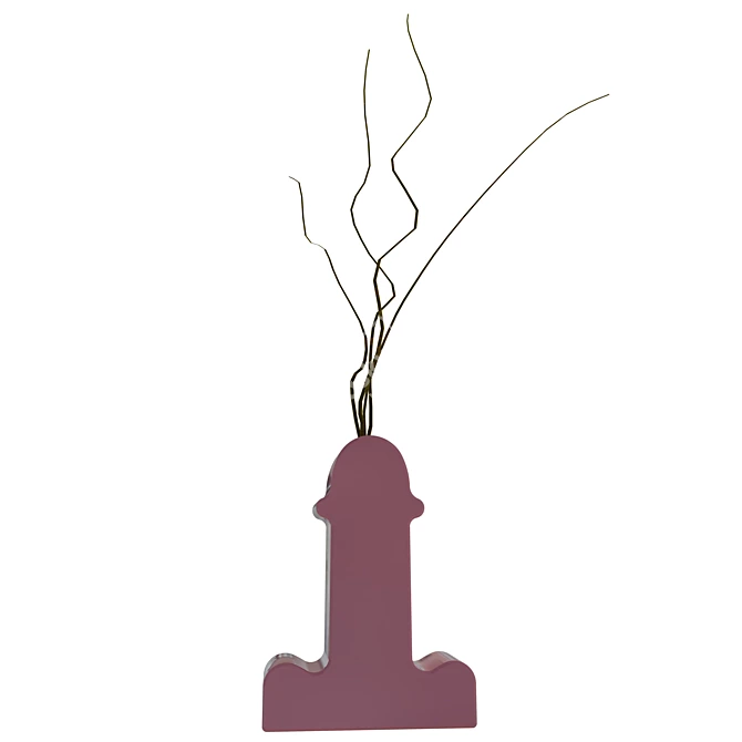 Shiva Black & Pink Vases: Exquisite Elegance 3D model image 2