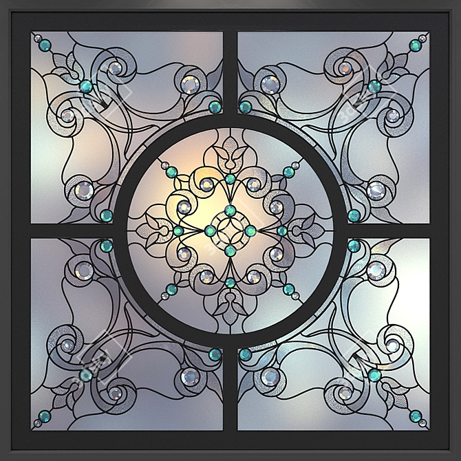 Title: Radiant Stained Glass Panel 3D model image 1