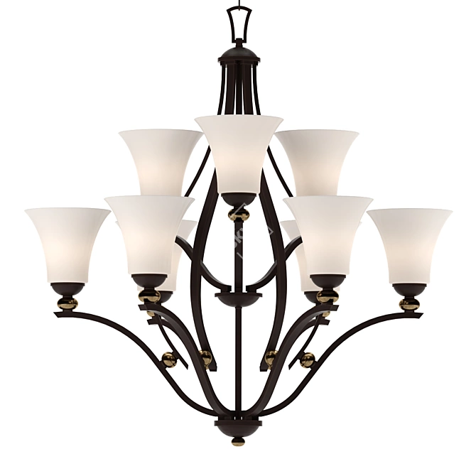 Minka-Lavery Shadowglen 9-Light Chandelier 3D model image 1