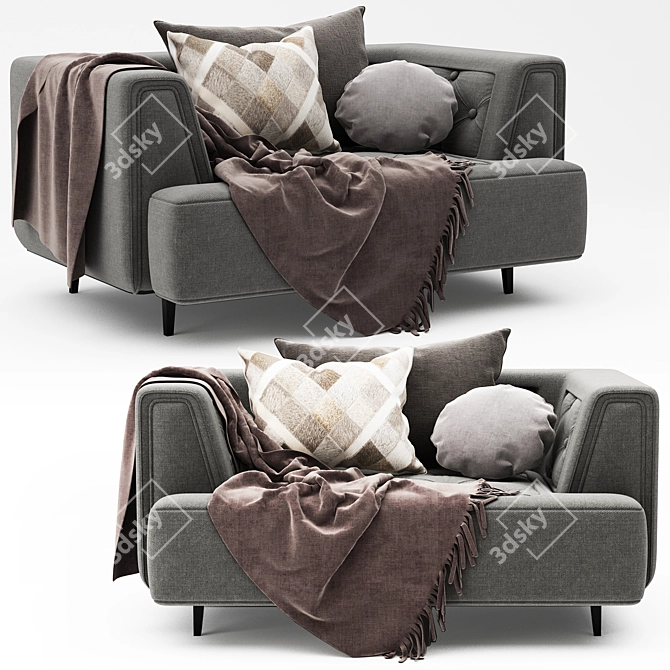 Sleek Comfort: Modern Armchair 3D model image 2
