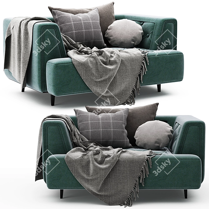 Sleek Comfort: Modern Armchair 3D model image 3
