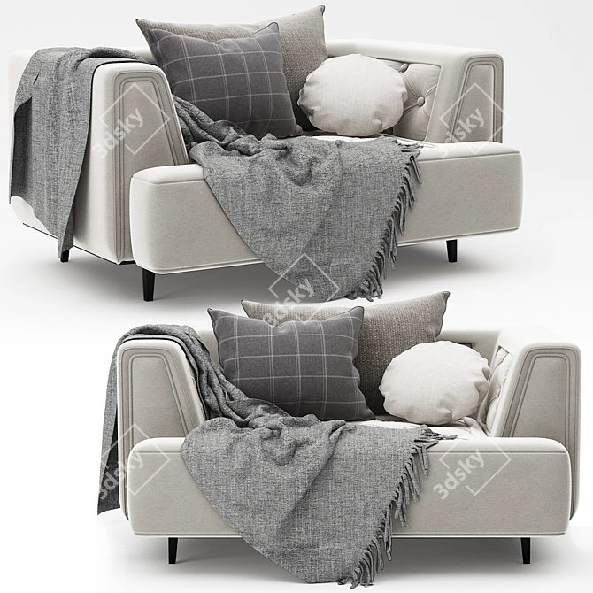 Sleek Comfort: Modern Armchair 3D model image 4