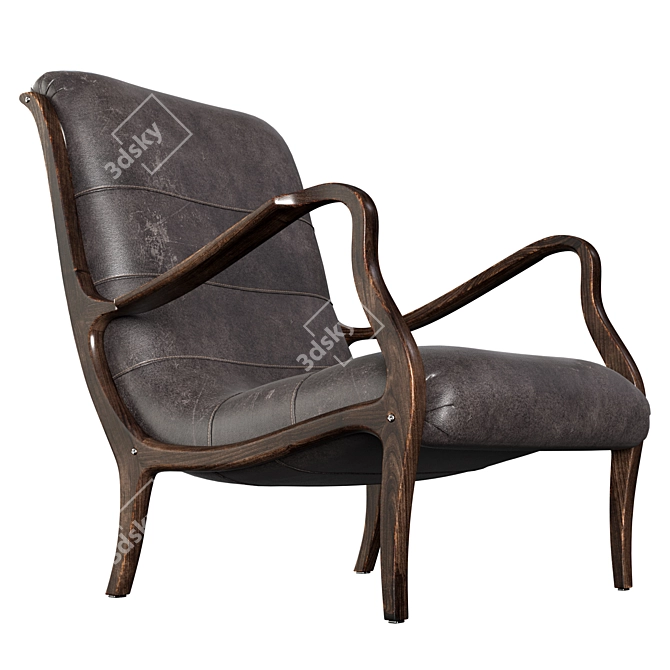Elegant Tribeca Armchair 3D model image 4
