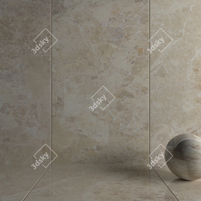 Elegant Emperador Beige Wall Tiles 3D model image 3