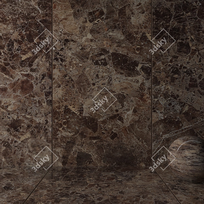 Brown Emperador Wall Tiles: High-Quality Multi-Texture Design 3D model image 2