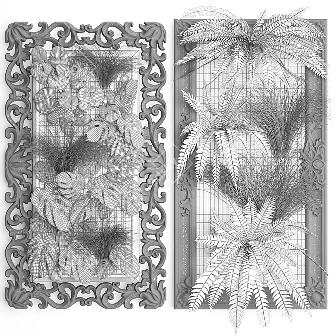 Classic Gold Frame: Vertical Garden 3D model image 5