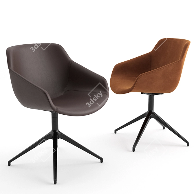 Sleek Office Set with Cupertino Desk, Vienna Chair, and Curious Table Lamp 3D model image 3