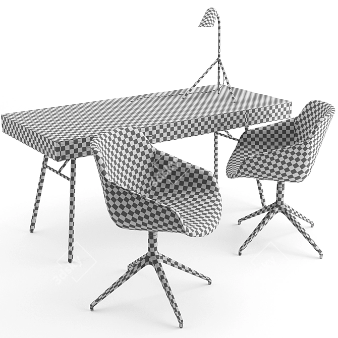 Sleek Office Set with Cupertino Desk, Vienna Chair, and Curious Table Lamp 3D model image 4