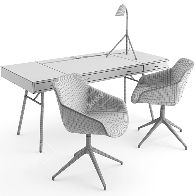 Sleek Office Set with Cupertino Desk, Vienna Chair, and Curious Table Lamp 3D model image 5