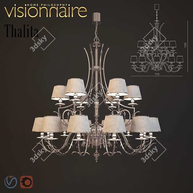 Elegant Visionnaire Thalita Chandelier 3D model image 1