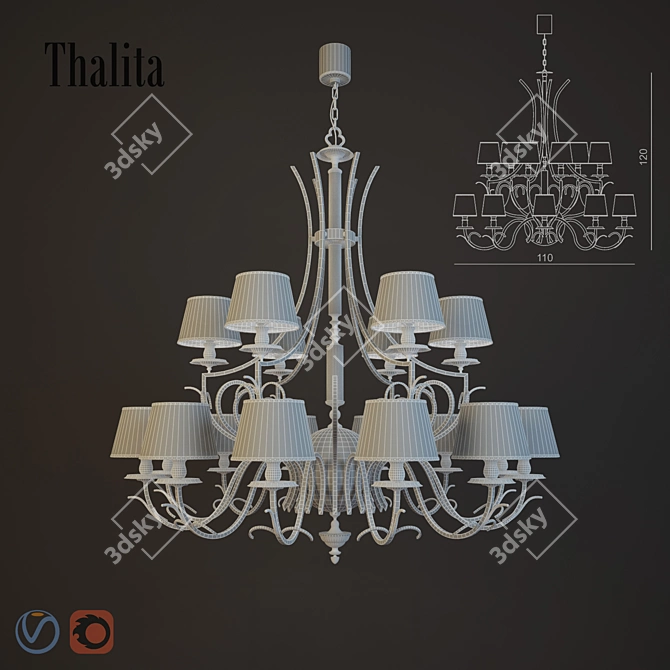 Elegant Visionnaire Thalita Chandelier 3D model image 4