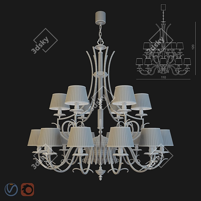 Elegant Visionnaire Thalita Chandelier 3D model image 6