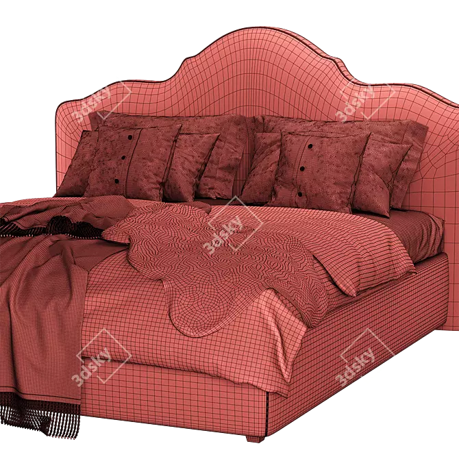 Luxury King Size Bed 3D model image 5
