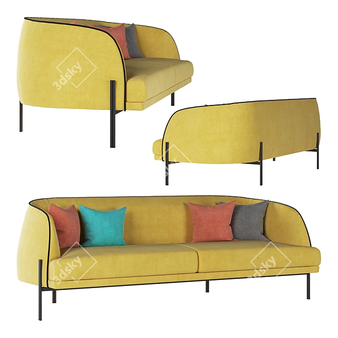 Elegant Caillou Liu Jo Sofa 3D model image 1