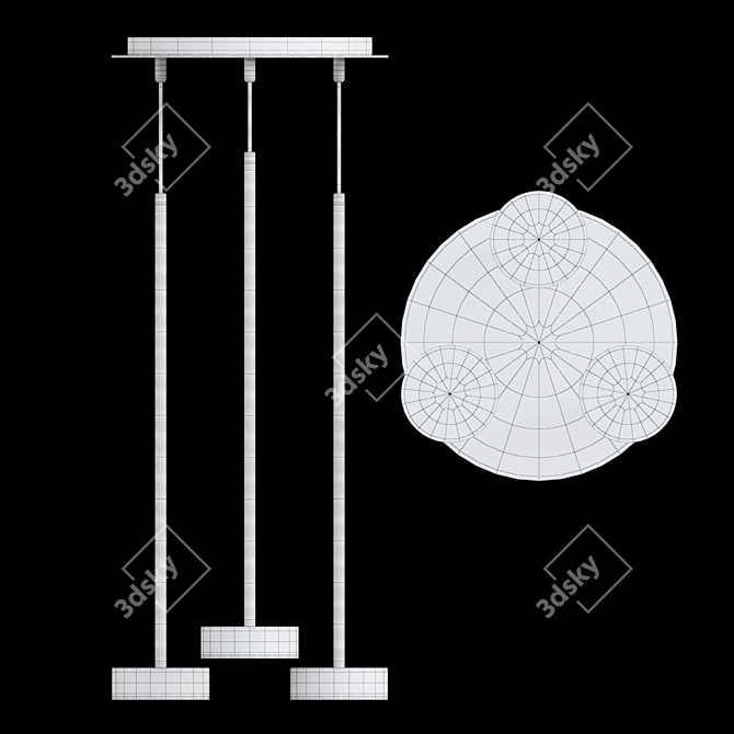 Scandinavian Style Hanging LED Lamp 3D model image 4