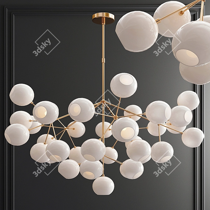 Snow Crystal Sculpture Chandelier 3D model image 1