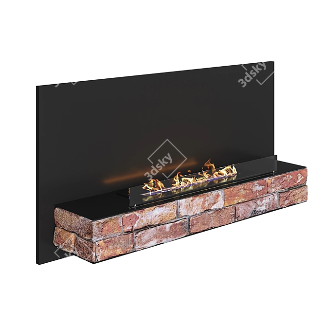 Kronco Loft Wall: Stylish Wall-Mounted Biofireplace 3D model image 2