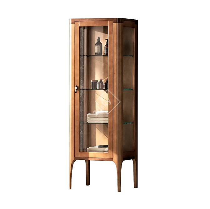 Elegant Walnut Showcase 3D model image 1