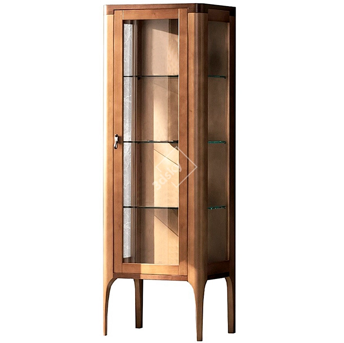 Elegant Walnut Showcase 3D model image 4