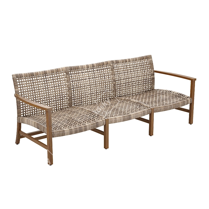 Natural Finish Isola Sofa: High Quality, Perfect for Interior Visualization 3D model image 1