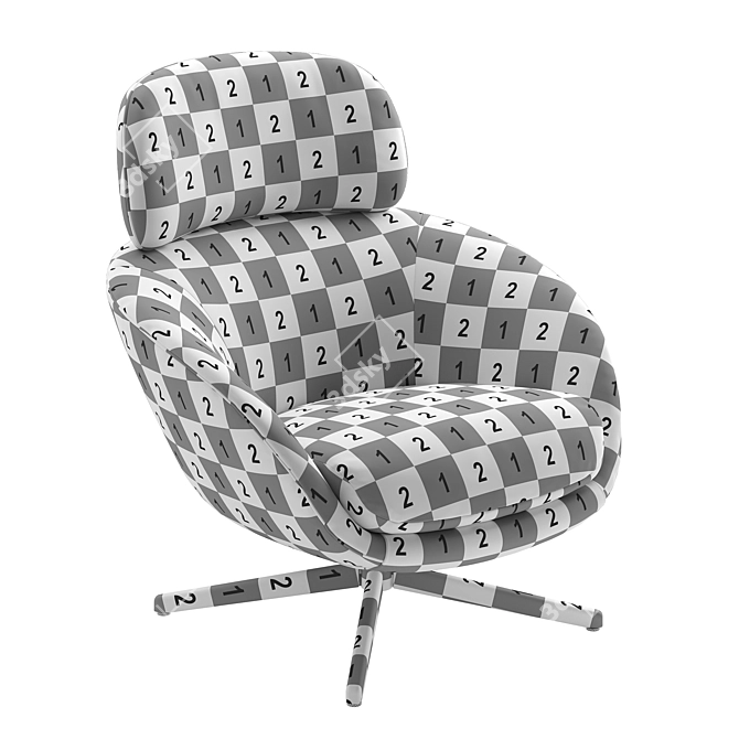 Title: Luxury Swivel Armchair by Minotti 3D model image 5