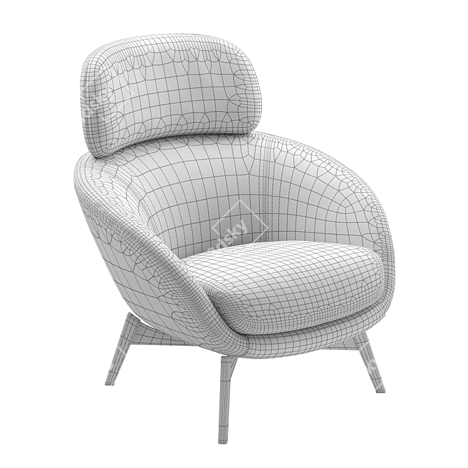 Elegant Minotti Armchair: Russell Bergere 3D model image 4