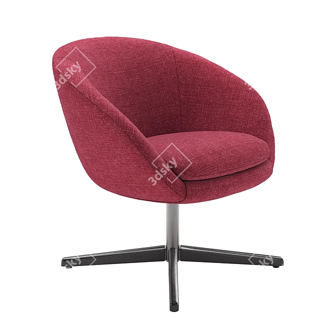 Title: Modern Minotti Russell Lounge Armchair 3D model image 1